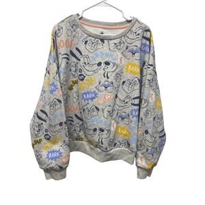 Disney Parks women's character pull-over sweater grey printed NWT size 3X